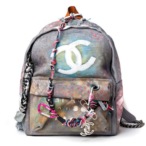 chanel graffiti backpack celebrities|chanel graffiti printed backpack.